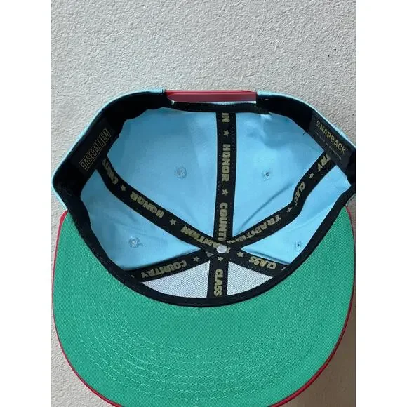 Baseballism Candy Cane Scented Frozen Snowman Blue Red Snapback Hat Cap - Picture 4 of 5